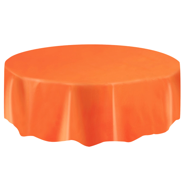 slide 1 of 1, Unique Industries Orange Tablecover Round, 1 ct