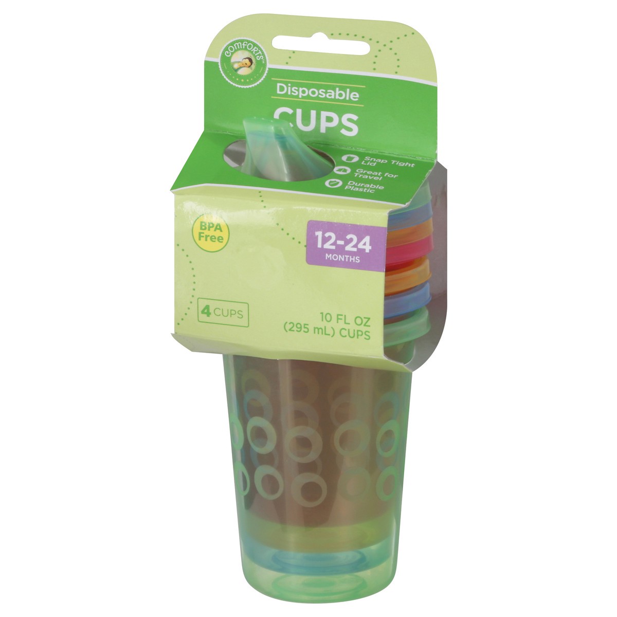 slide 3 of 9, Comforts Disposable Cups, 4 ct