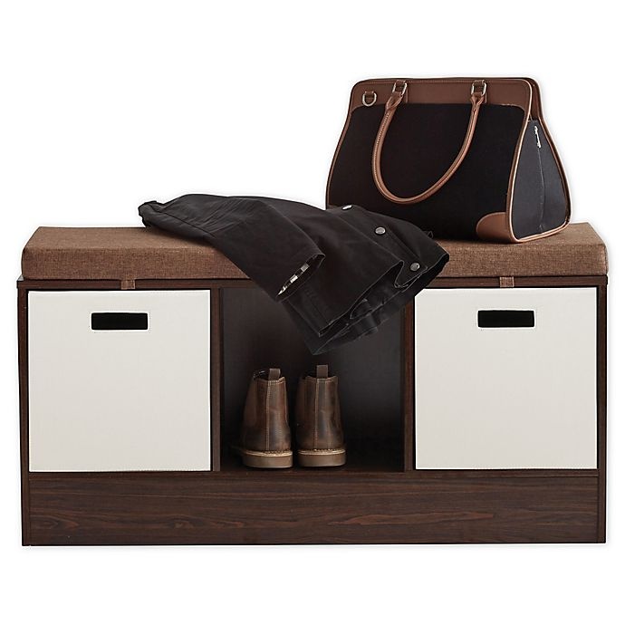 slide 1 of 1, ORG 3-Cube Storage Bench - Espresso, 1 ct