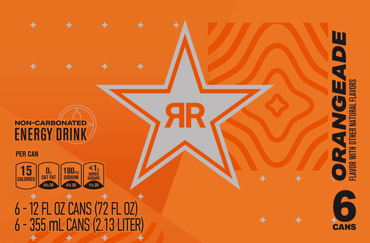 slide 2 of 11, Rockstar Recovery Energy Drink Orangeade - 6 ct, 6 ct; 12 fl oz