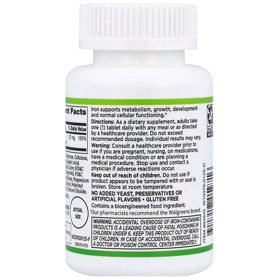 slide 5 of 5, Walgreens Iron 27 mg Tablets, 200 ct