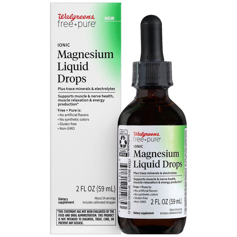 slide 1 of 5, Walgreens Free & Pure Ionic Magnesium Liquid Drops, 2 fl oz