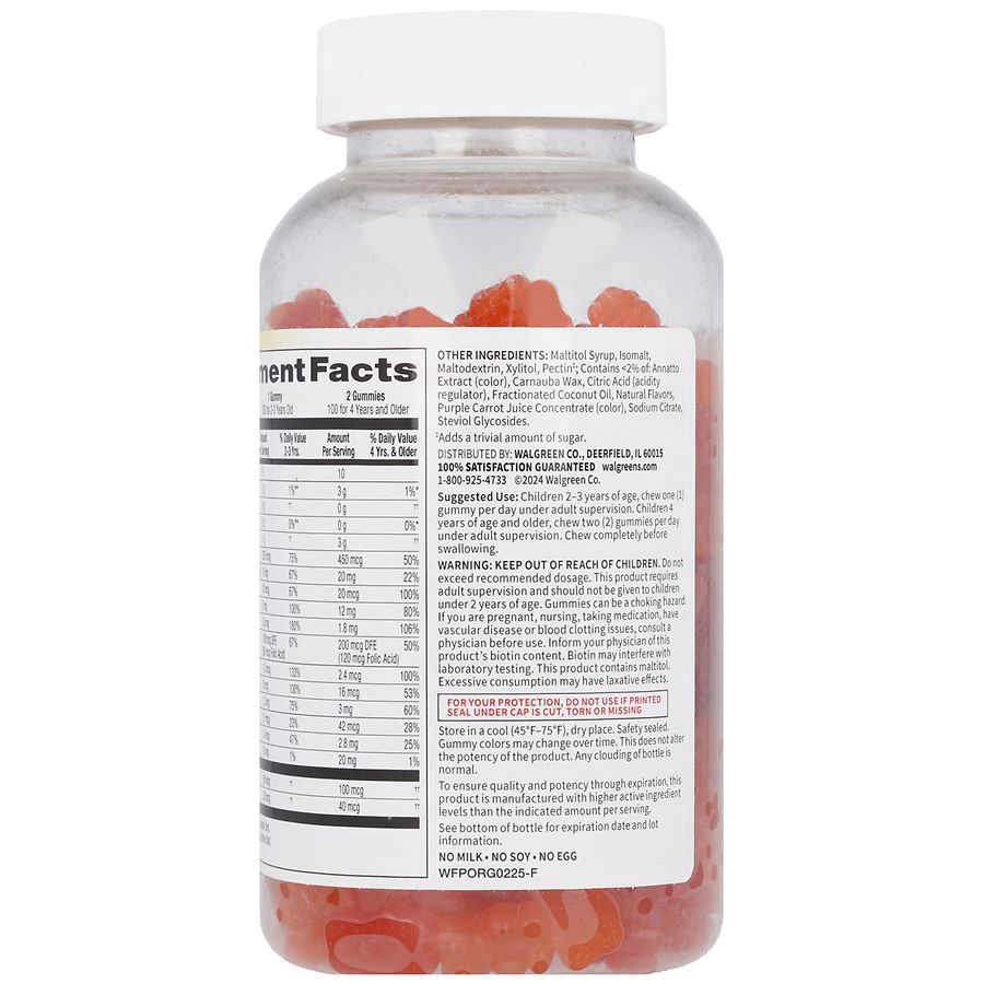slide 2 of 5, Walgreens Free & Pure Kids Multivitamin Gummies Fruit, 200 ct