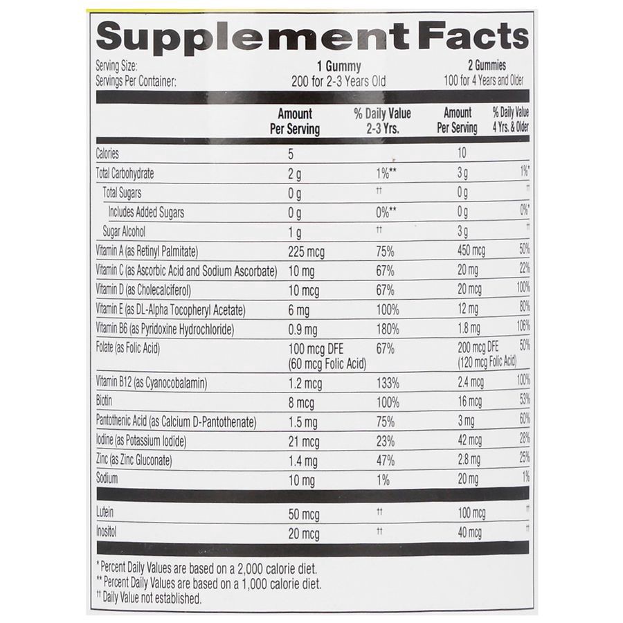 slide 3 of 5, Walgreens Free & Pure Kids Multivitamin Gummies Fruit, 200 ct