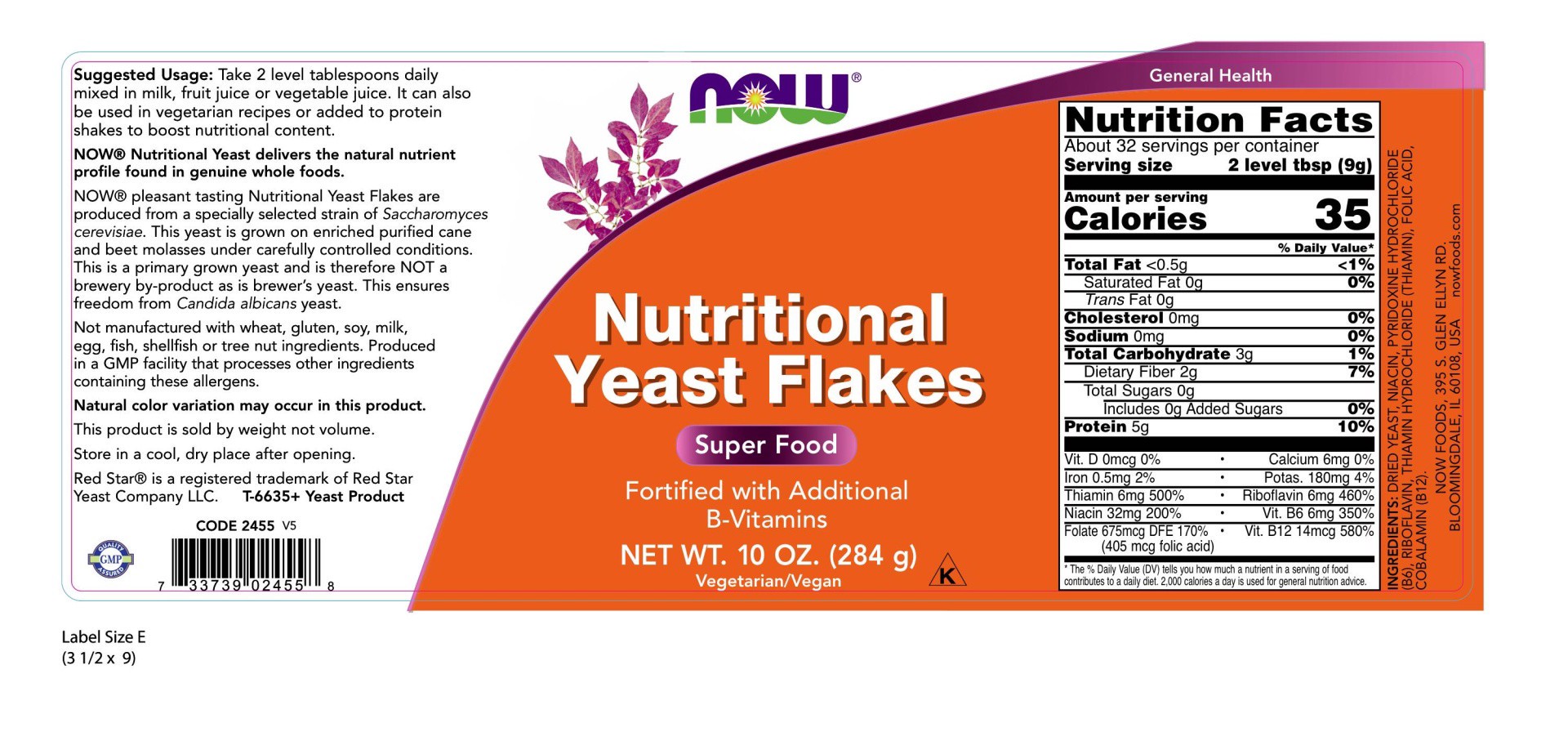 slide 2 of 2, Now Nutrtnl Yeast Flks, 1 ct
