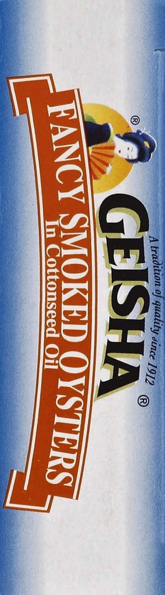 slide 3 of 5, Geisha Smoked Oysters, 3.75 oz