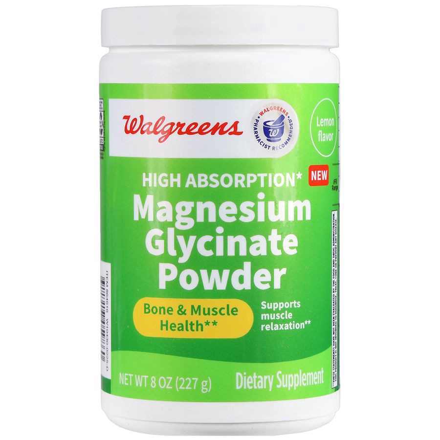 slide 1 of 5, Walgreens Magnesium Glycinate Powder Lemon, 8 oz