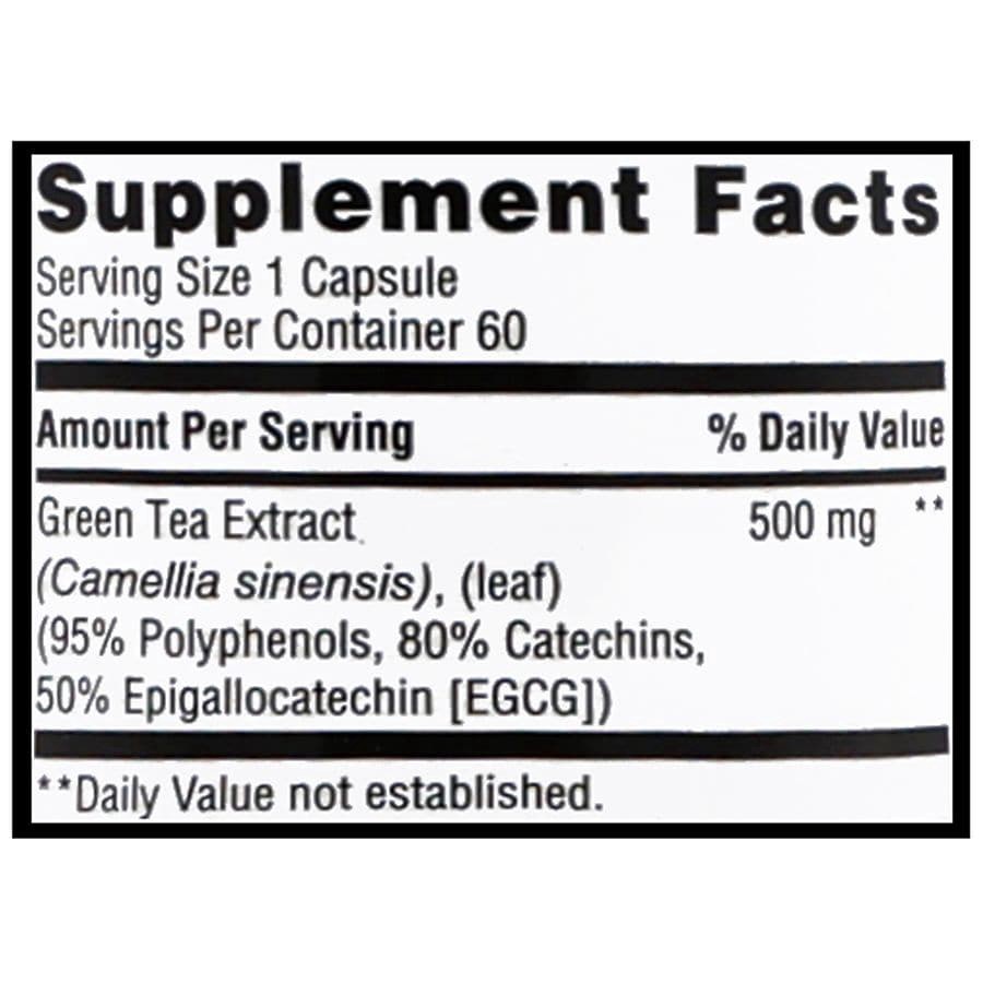 slide 3 of 5, Walgreens Free & Pure Green Tea 500 mg Capsules, 60 ct