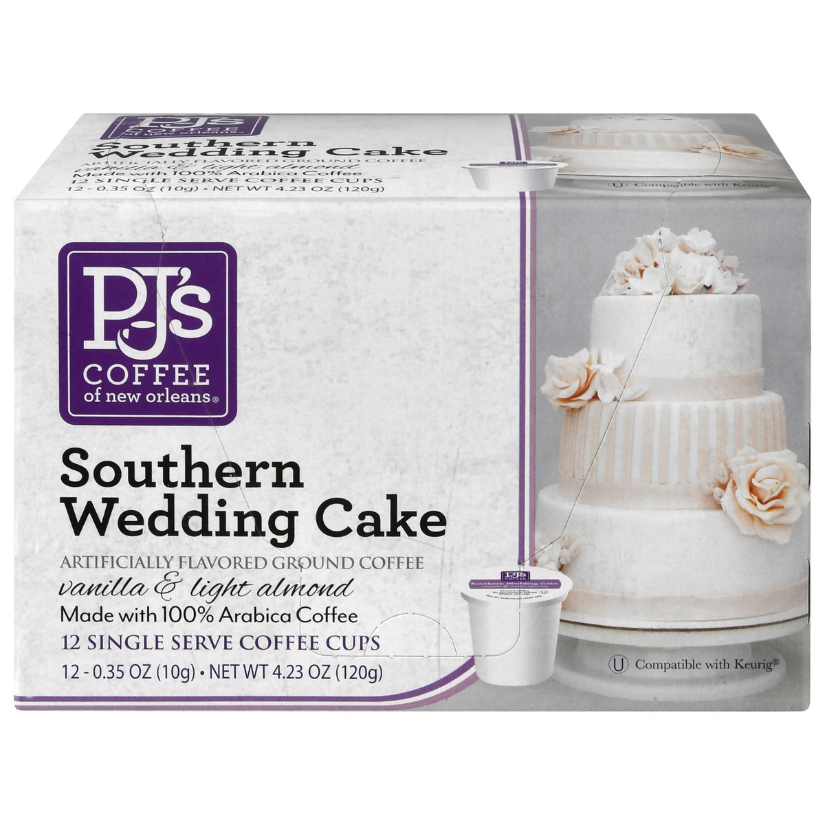 slide 4 of 4, PJ's Coffee of New Orleans Single Serve Cups Ground Southern Wedding Cake Coffee 12 ea, 12 ct
