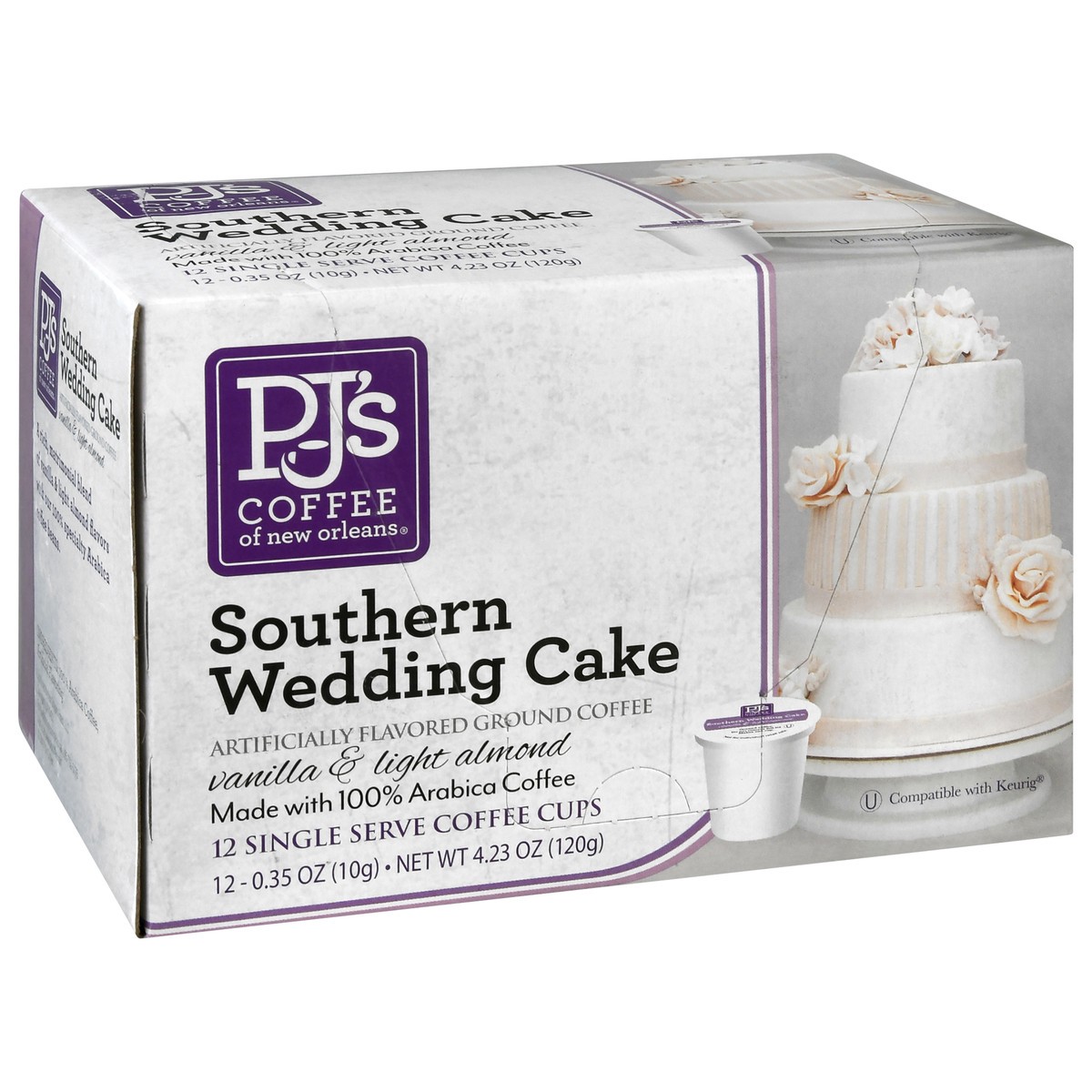 slide 3 of 4, PJ's Coffee of New Orleans Single Serve Cups Ground Southern Wedding Cake Coffee 12 ea, 12 ct