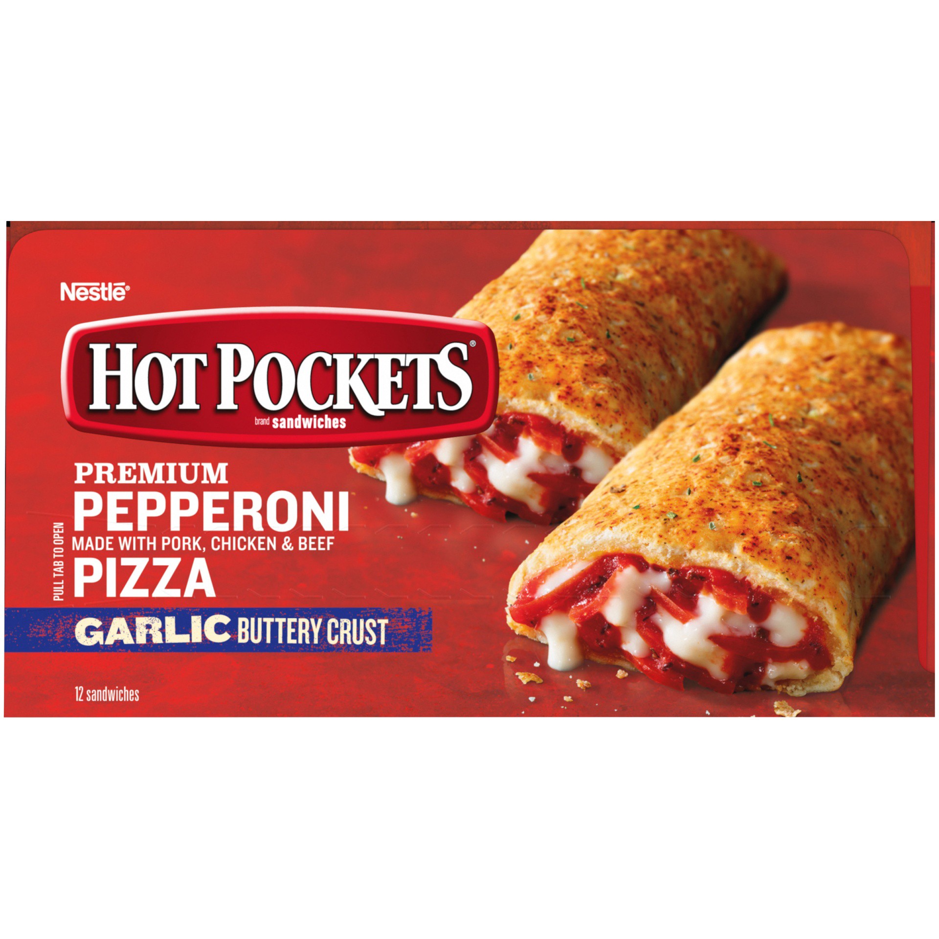 slide 9 of 10, Hot Pockets Pepperoni Pizza Garlic Buttery Crust Frozen Snacks, Pizza Snack Made with Reduced Fat Mozzarella Cheese, 1 Count Frozen Sandwich, 4.5 oz