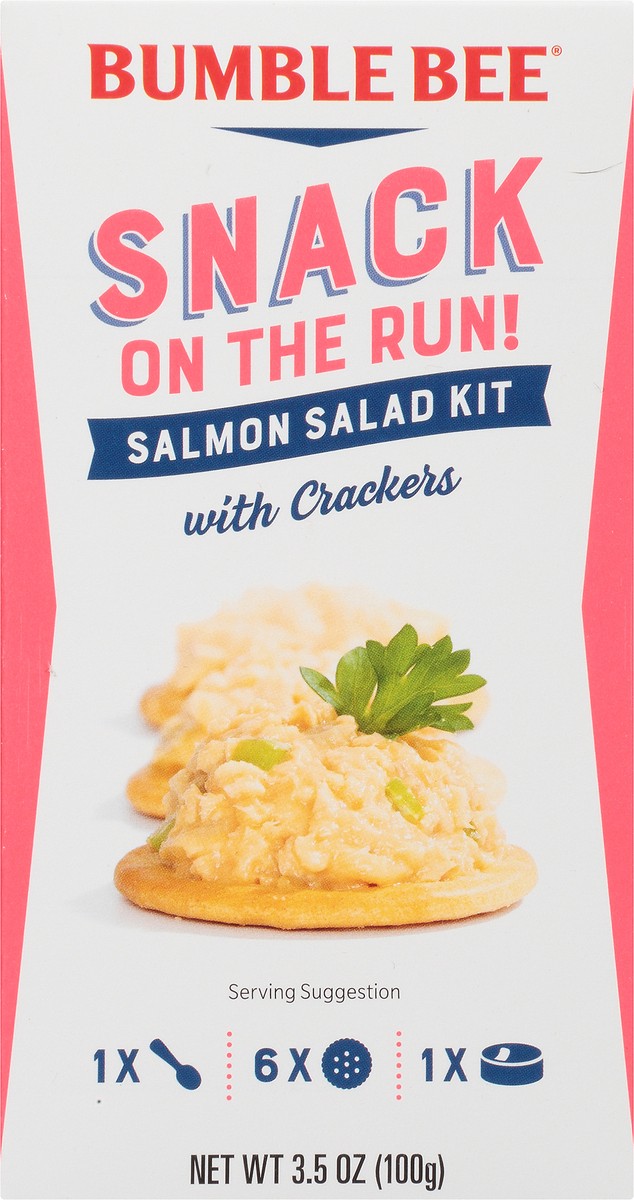 slide 12 of 14, Bumble Bee Snack on the Run! Salmon Salad with Crackers Kit 3.5 oz. Box, 3.5 oz