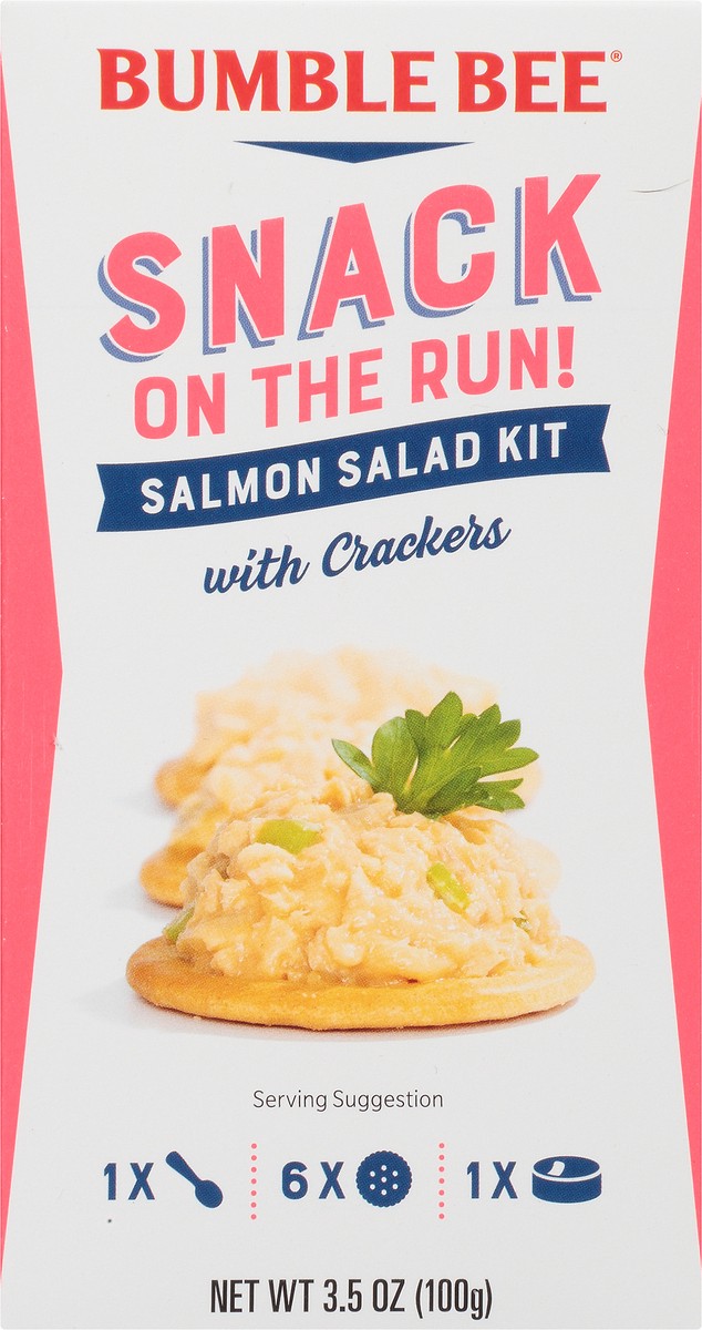 slide 10 of 14, Bumble Bee Snack on the Run! Salmon Salad with Crackers Kit 3.5 oz. Box, 3.5 oz