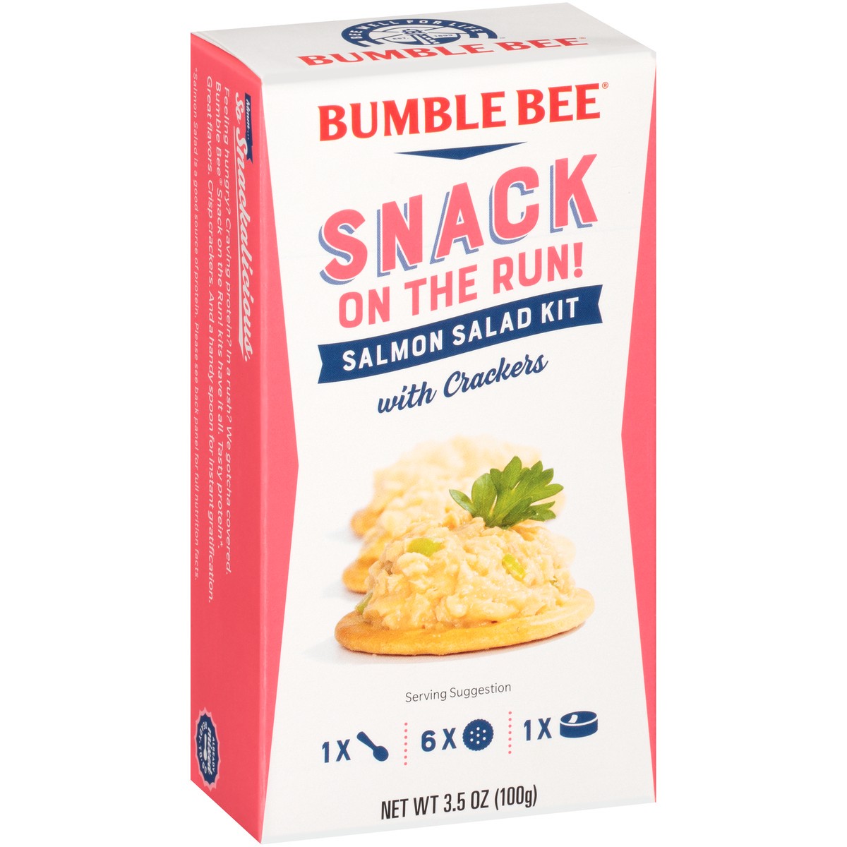 slide 2 of 14, Bumble Bee Snack on the Run! Salmon Salad with Crackers Kit 3.5 oz. Box, 3.5 oz