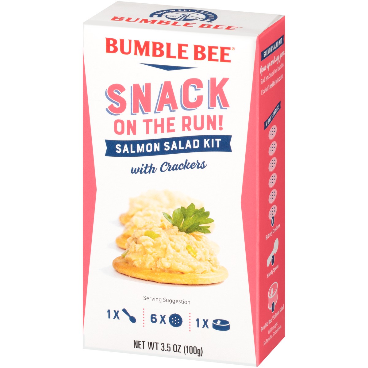 slide 11 of 14, Bumble Bee Snack on the Run! Salmon Salad with Crackers Kit 3.5 oz. Box, 3.5 oz