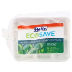 Hefty EcoSave Compostable Compartment Trays 12 ea