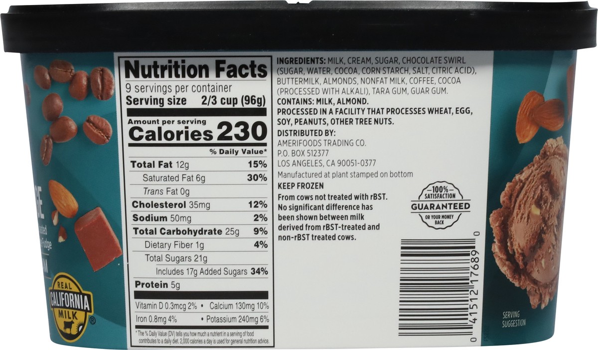 slide 14 of 14, First Street Fs/Cr Mocha Almond Fudge Ice Cream, 48 oz