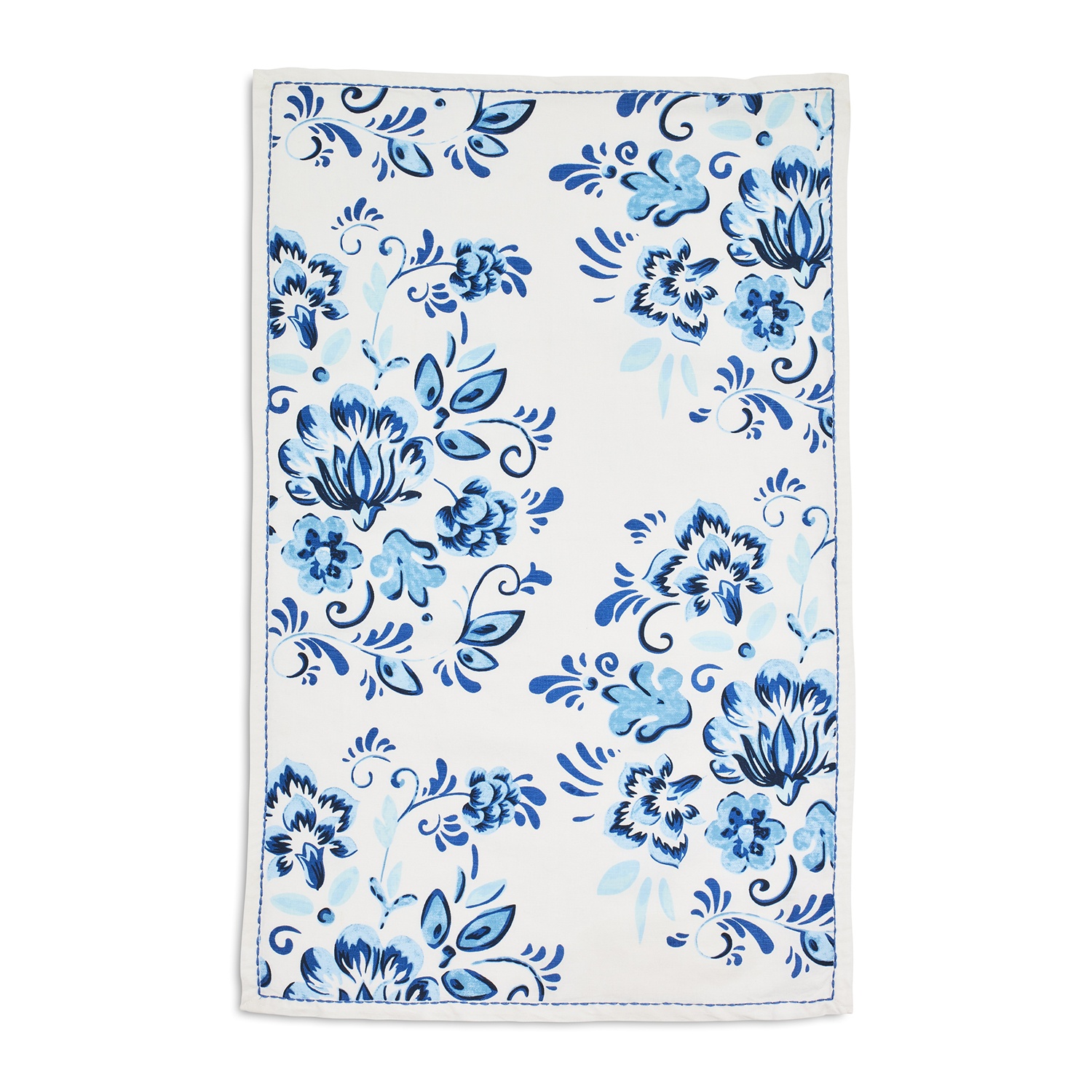 slide 1 of 1, Sur La Table Floral Tile Kitchen Towel, 28 in x 18 in