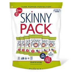 SkinnyPop Skinny Pack Popcorn, 6-pack of 100-calorie individual popcorn bags