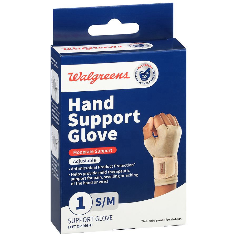 slide 2 of 3, Walgreens Small/Medium Hand Support Glove, 1 ct