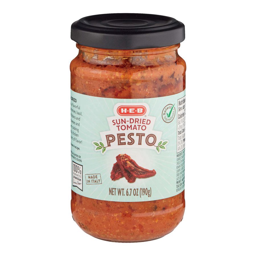 slide 1 of 1, H-E-B Select Ingredients Sun-Dried Tomato Pesto, 6.7 oz