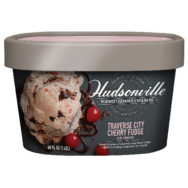 slide 1 of 1, Hudsonville Ice Cream Traverse City Cherry Fudge, 48 oz