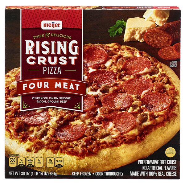 slide 1 of 1, Meijer Rising Crust 4 Meat Pizza, 30 oz