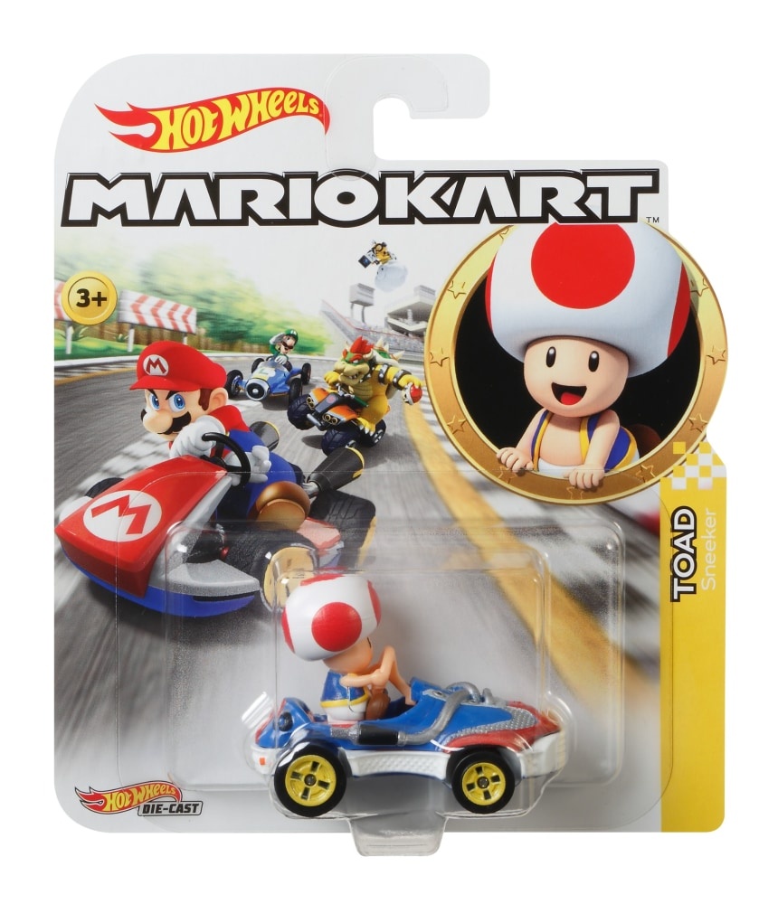 slide 1 of 1, Mattel Hot Wheels Mario Kart Toad Sneeker Vehicle, 1 ct