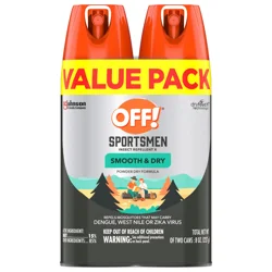 Off! Sportsmen Smooth & Dry Insect Repellent I, Powder Dry Formula Mosquito Spray, 4 oz, 2 Count