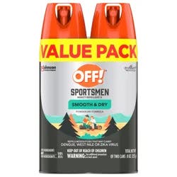 Off! Sportsmen Smooth & Dry Insect Repellent I, Powder Dry Formula Mosquito Spray, 4 oz, 2 Count