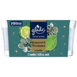 Glade Candle Jar, Bergamot & Eucalyptus, 4.08oz., 2 count