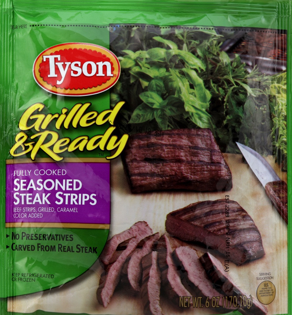 slide 1 of 5, Tyson Steak Strips 6 oz, 6 oz