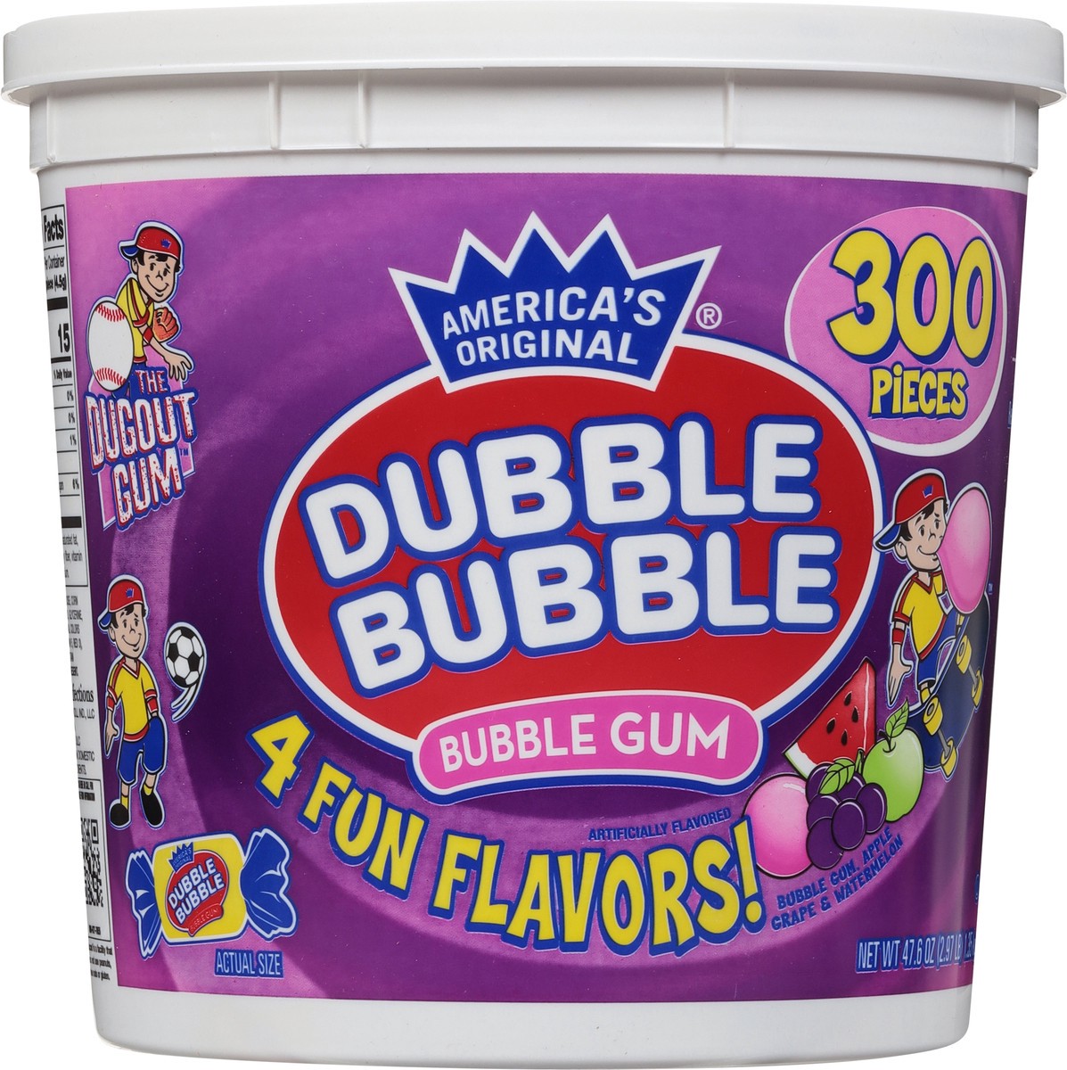 slide 12 of 13, Dubble Bubble 4 Fun Flavors Bubble Gum 300 ea, 300 ct
