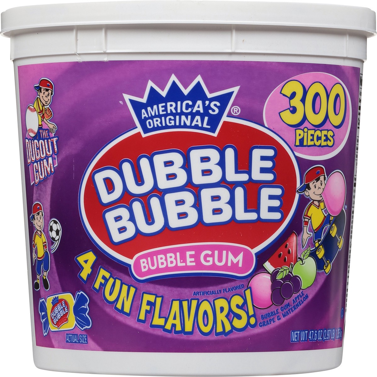 slide 3 of 13, Dubble Bubble 4 Fun Flavors Bubble Gum 300 ea, 300 ct