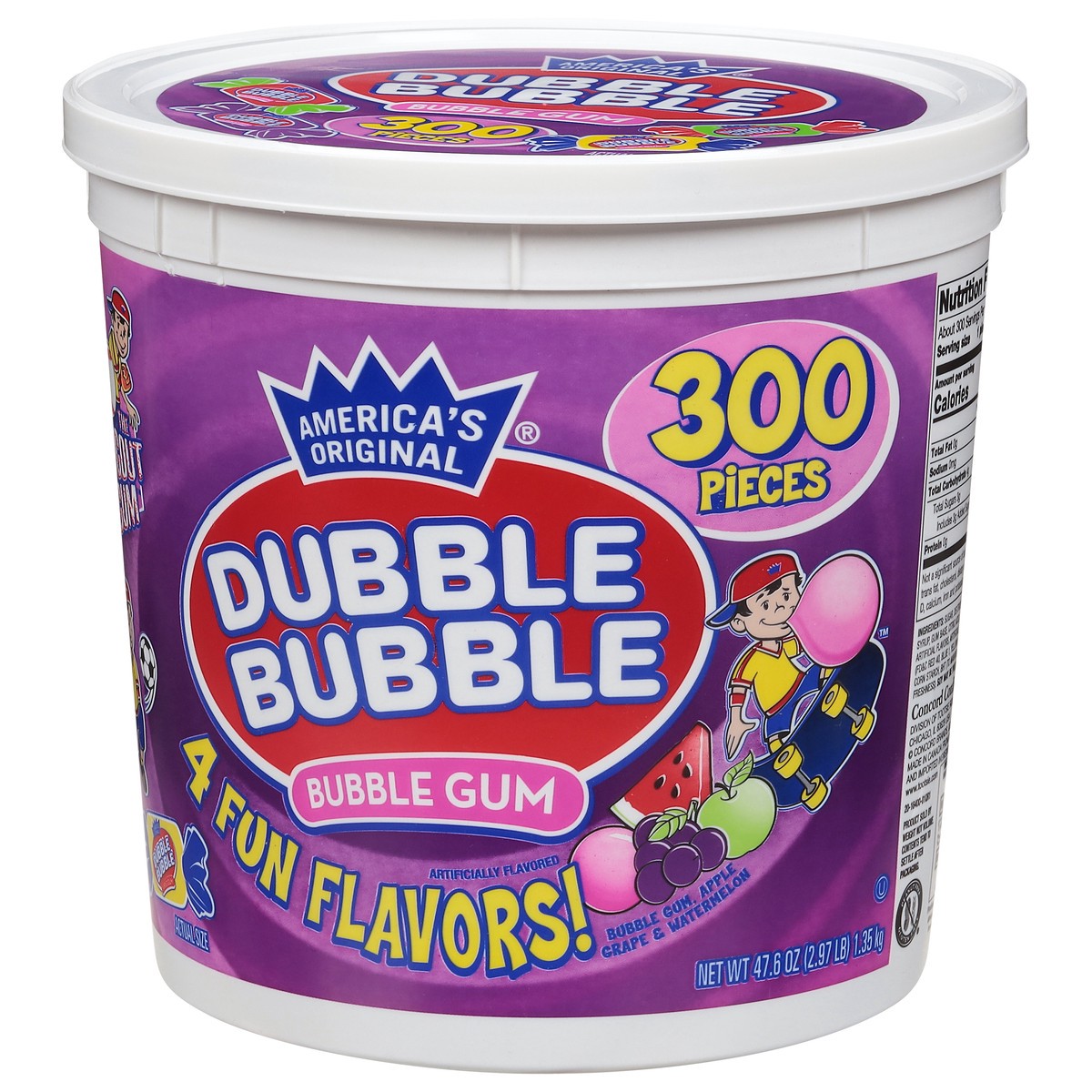 slide 2 of 13, Dubble Bubble 4 Fun Flavors Bubble Gum 300 ea, 300 ct