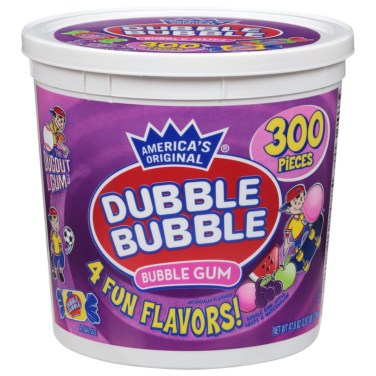 slide 10 of 13, Dubble Bubble 4 Fun Flavors Bubble Gum 300 ea, 300 ct