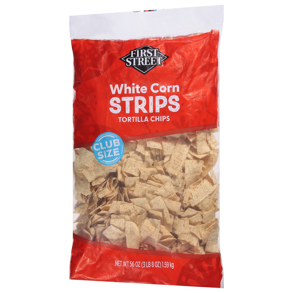 slide 12 of 13, First Street White Tortilla Strips, 56 oz