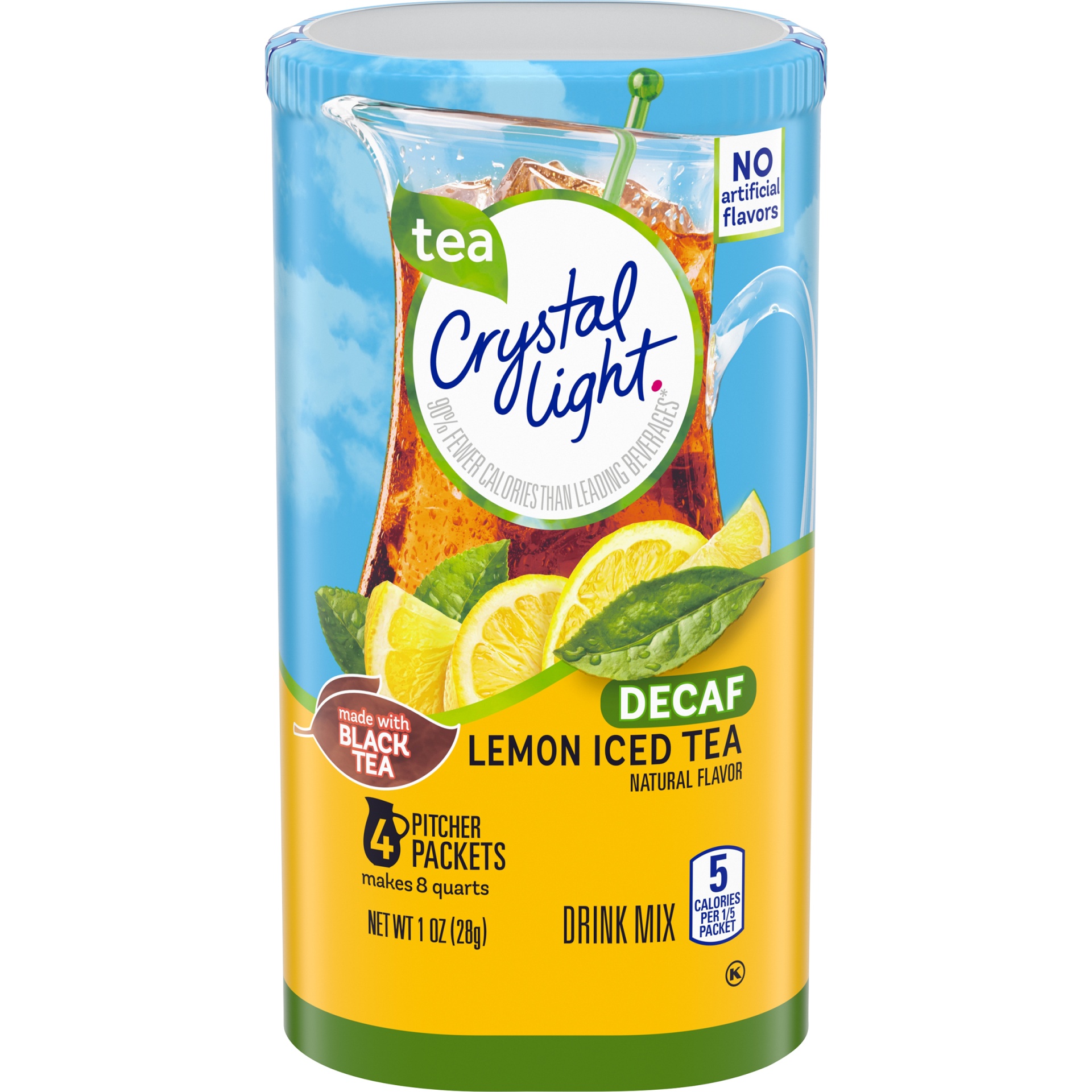 Crystal Light Decaf Lemon Iced Tea Naturally Flavored Powdered Drink