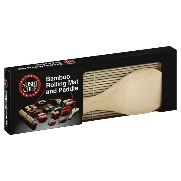 slide 1 of 1, Sushi Chef Bamboo Rolling Mat And Paddle, 1 ct