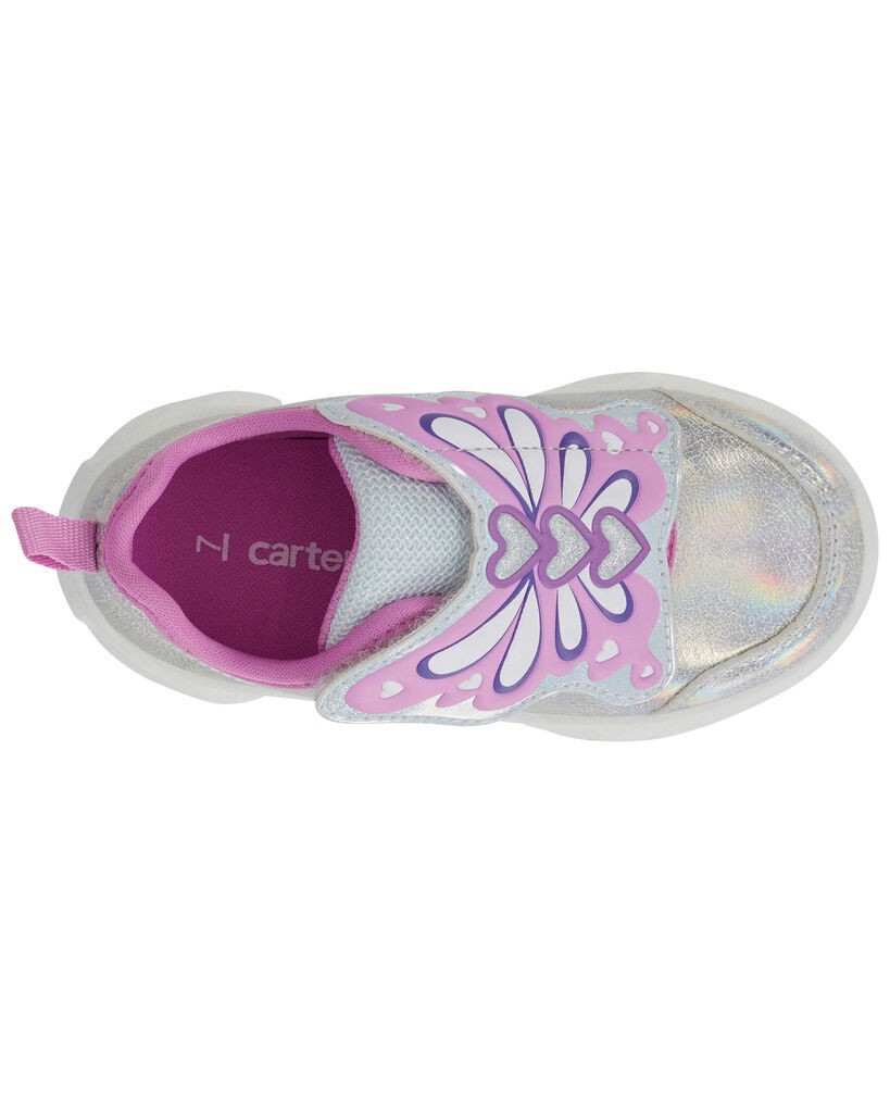 slide 6 of 7, Carter's Toddler Butterfly Light-Up Sneakers Grey 12, 1 ct