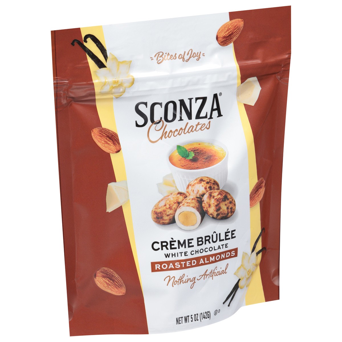 slide 3 of 13, Sconza Creme Brulee Almonds - 5 OZ, 5 oz
