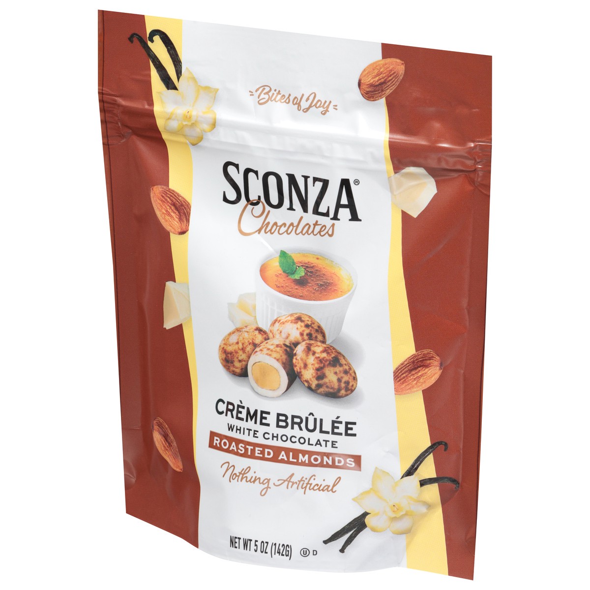 slide 4 of 13, Sconza Creme Brulee Almonds - 5 OZ, 5 oz