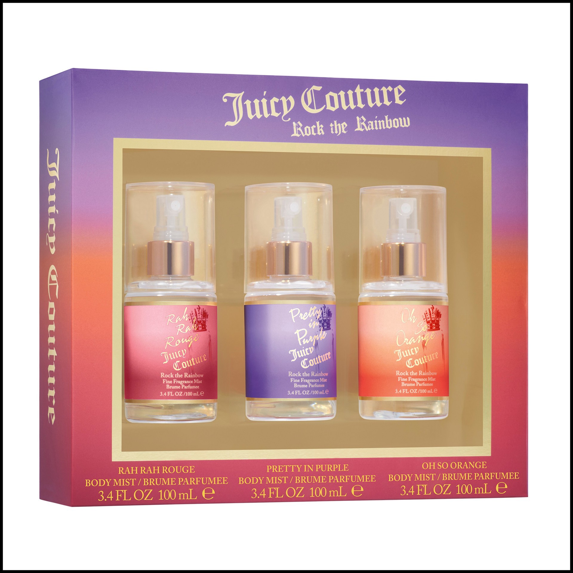 slide 1 of 1, Juicy Couture Rock The Rainbow 3 Piece Body Mist Set, 1 ct