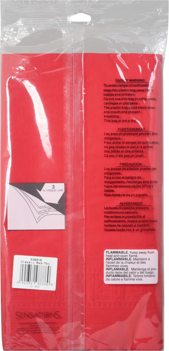 slide 9 of 10, Sensations Classic Red Plastic Lined Tablecover 1 ea, 1 ct