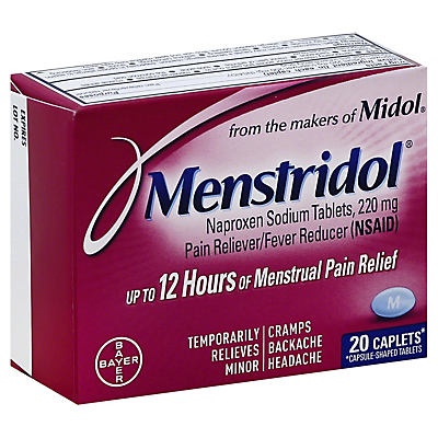 slide 1 of 1, Menstridol Menstrual Pain Reliever Caplets, 20 ct