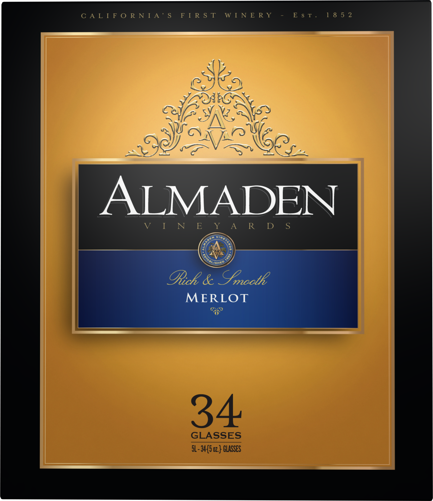 slide 2 of 3, Almaden Vineyards Merlot, Red Wine, American, 1 ct, 5L Box, 5 liter