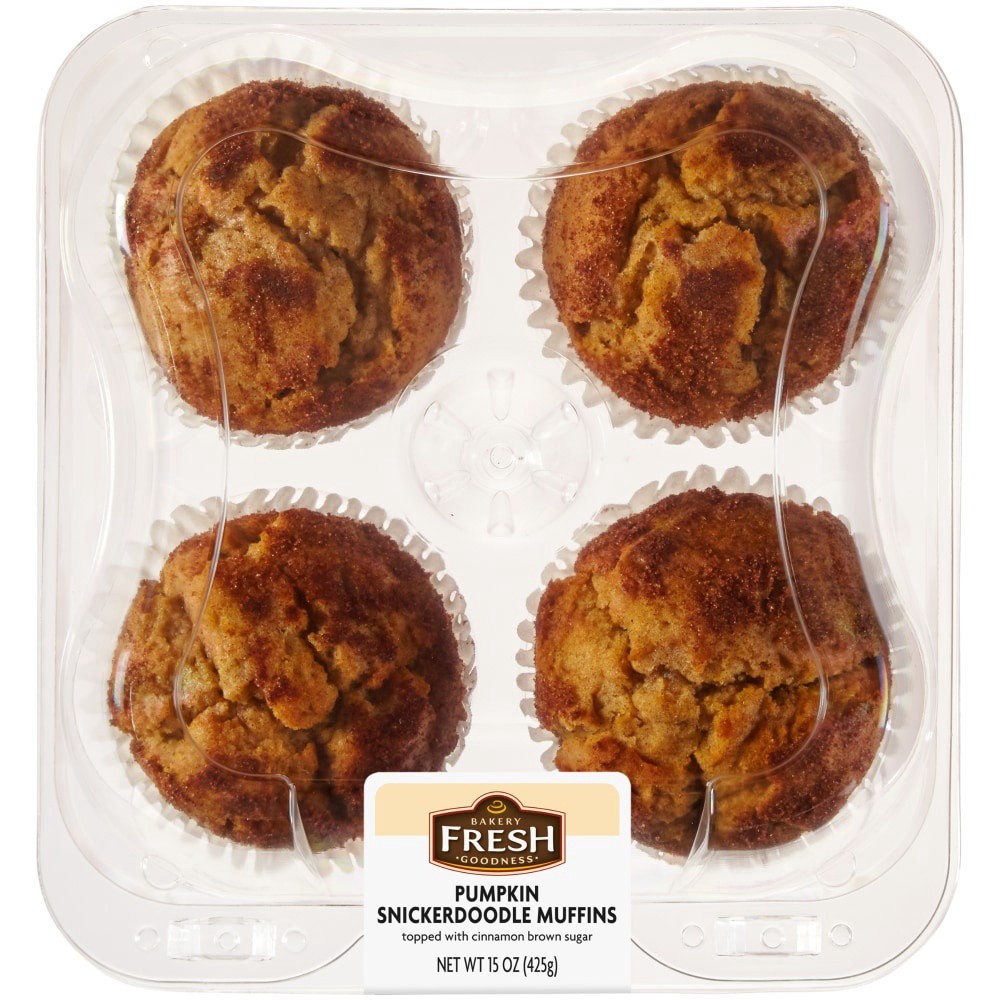 slide 1 of 4, Bakery Fresh Pumpkin Snickerdoodle Muffins, 15 oz