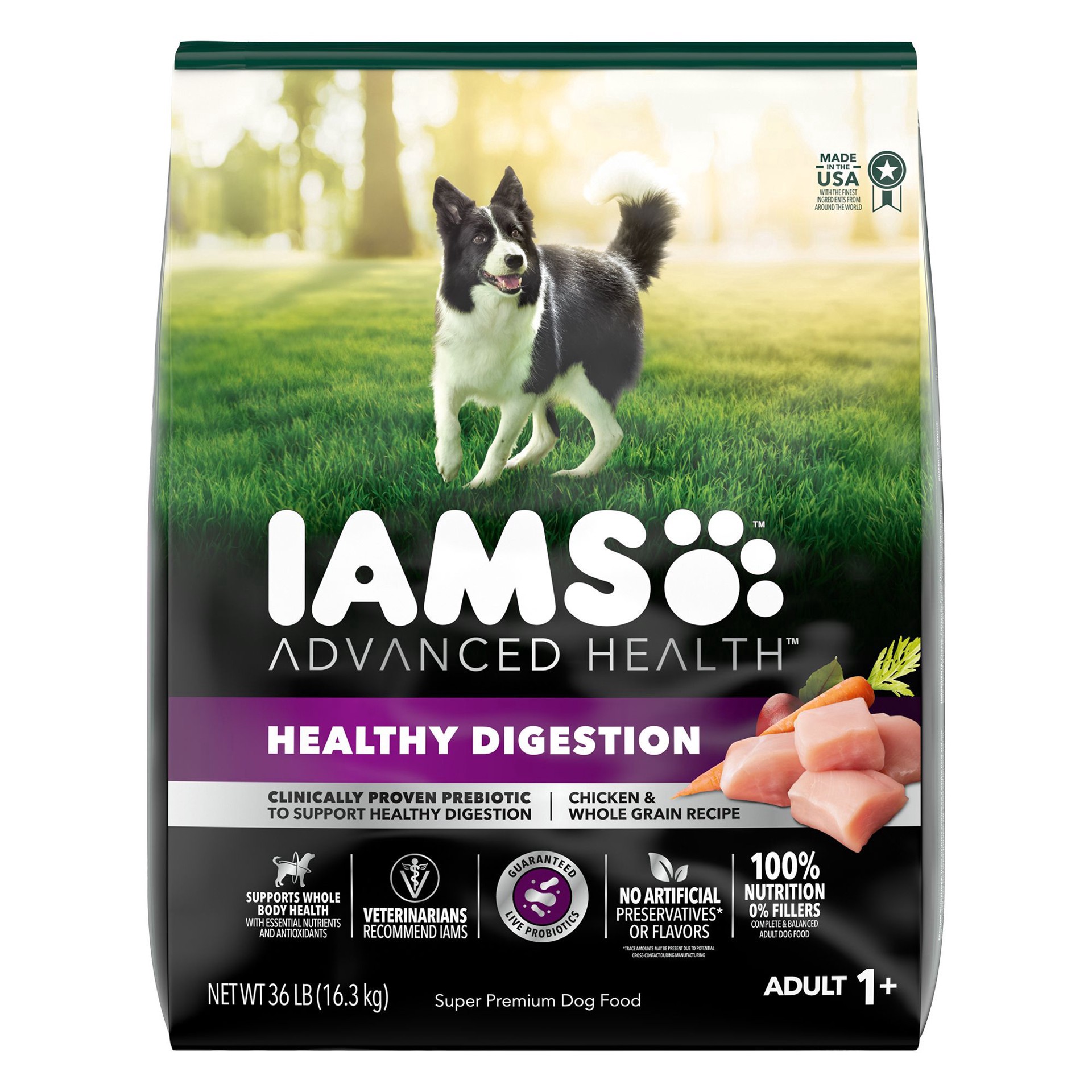 slide 1 of 1, IAMS PROACTIVE HEALTH Adult ACTIVE Dry Dog Food with Chicken and Turkey, 36 lb. Bag, 36 lb