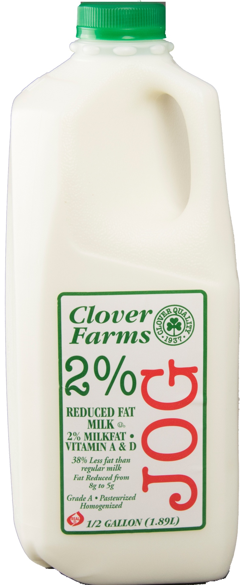 slide 1 of 1, Clover Farms 2% Jog Plastic, 2 qt