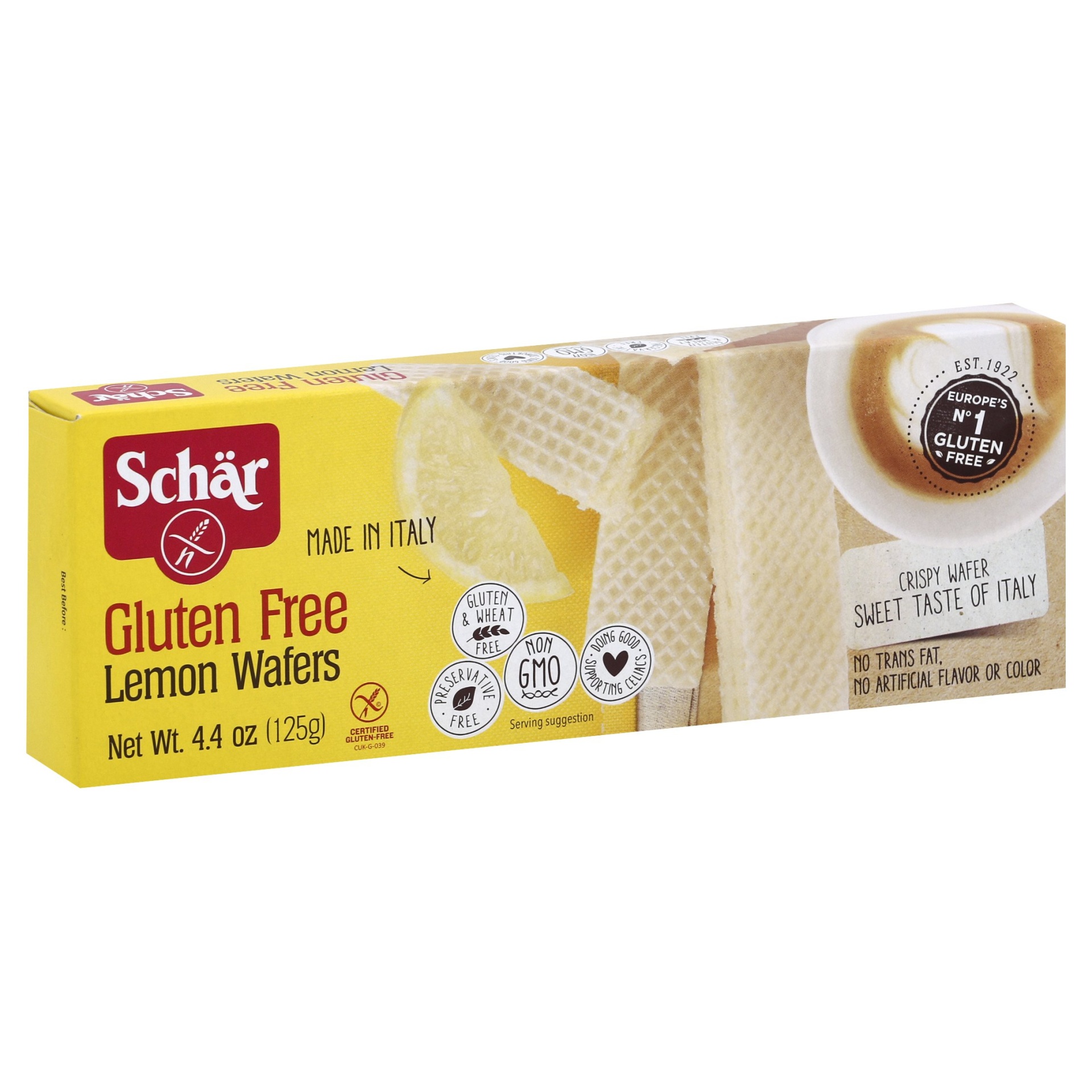 slide 1 of 1, Schär Gluten Free Lemon Wafers, 4.4 oz